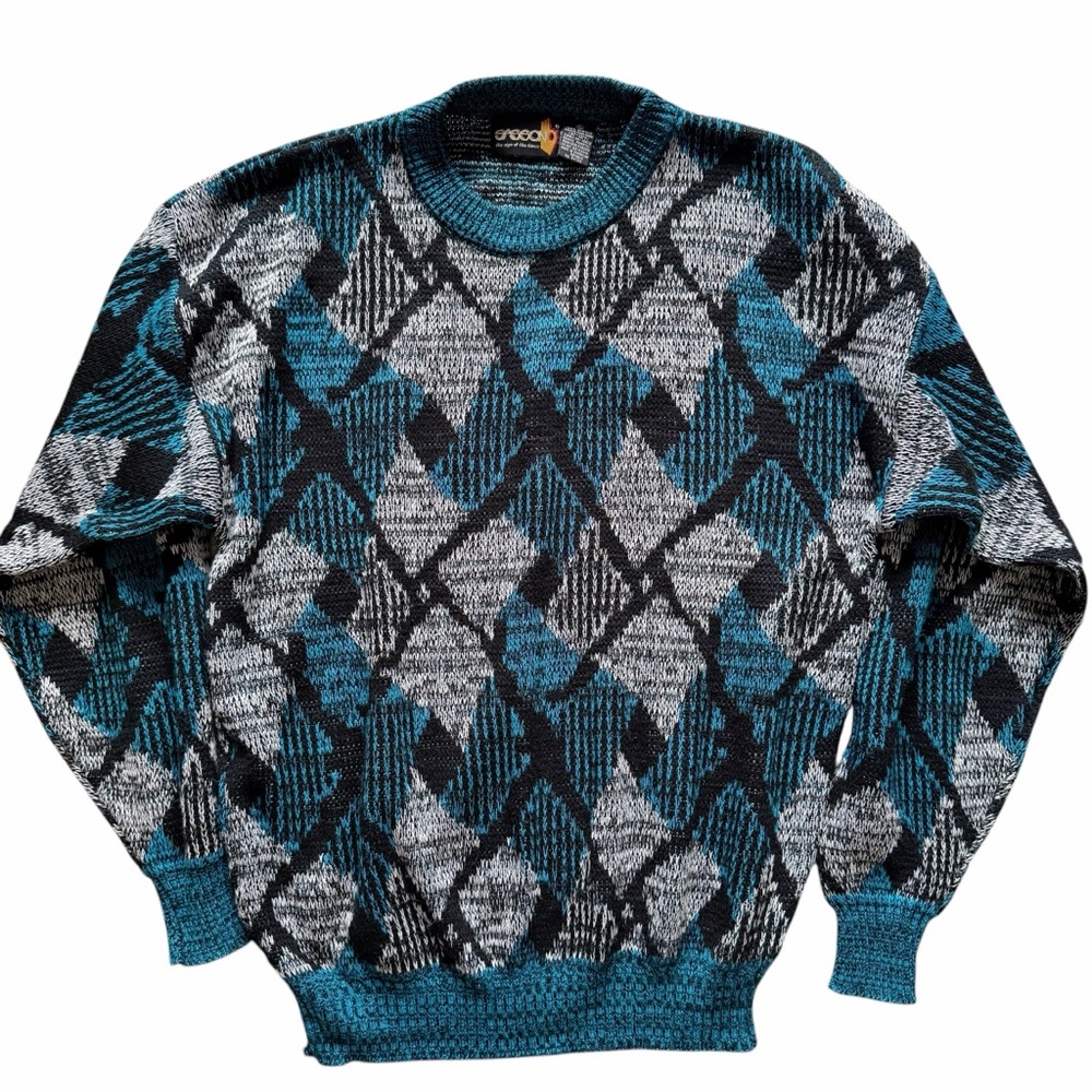 VINTAGE 80s 90s Sasoon Acrylic Knit Sweater XL Grandpacore Cosby Show VTG
